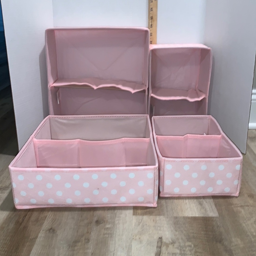 MDesign Organizers - Dresser Drawer and Closet Storage Bins - Fabric pack of 4